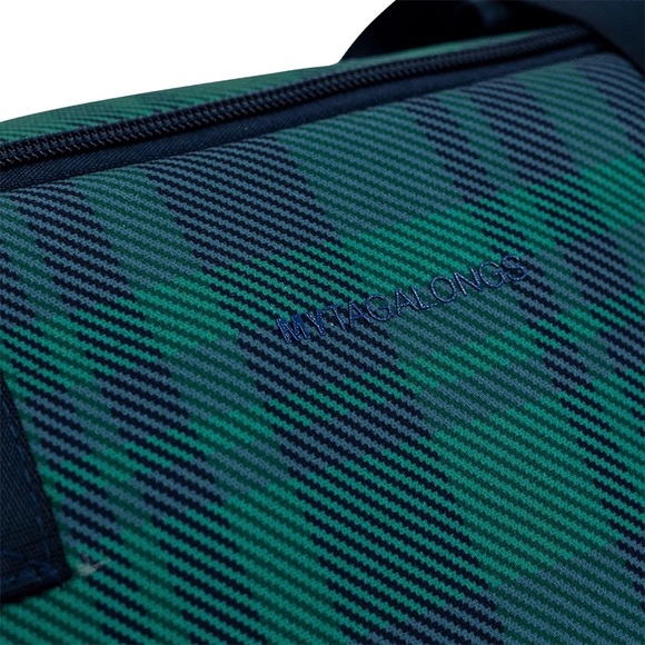 My Tagalongs Weekender Bag Blue Green Plaid Tote Neoprene Travel Bag Gym Bag - Picture 8 of 13